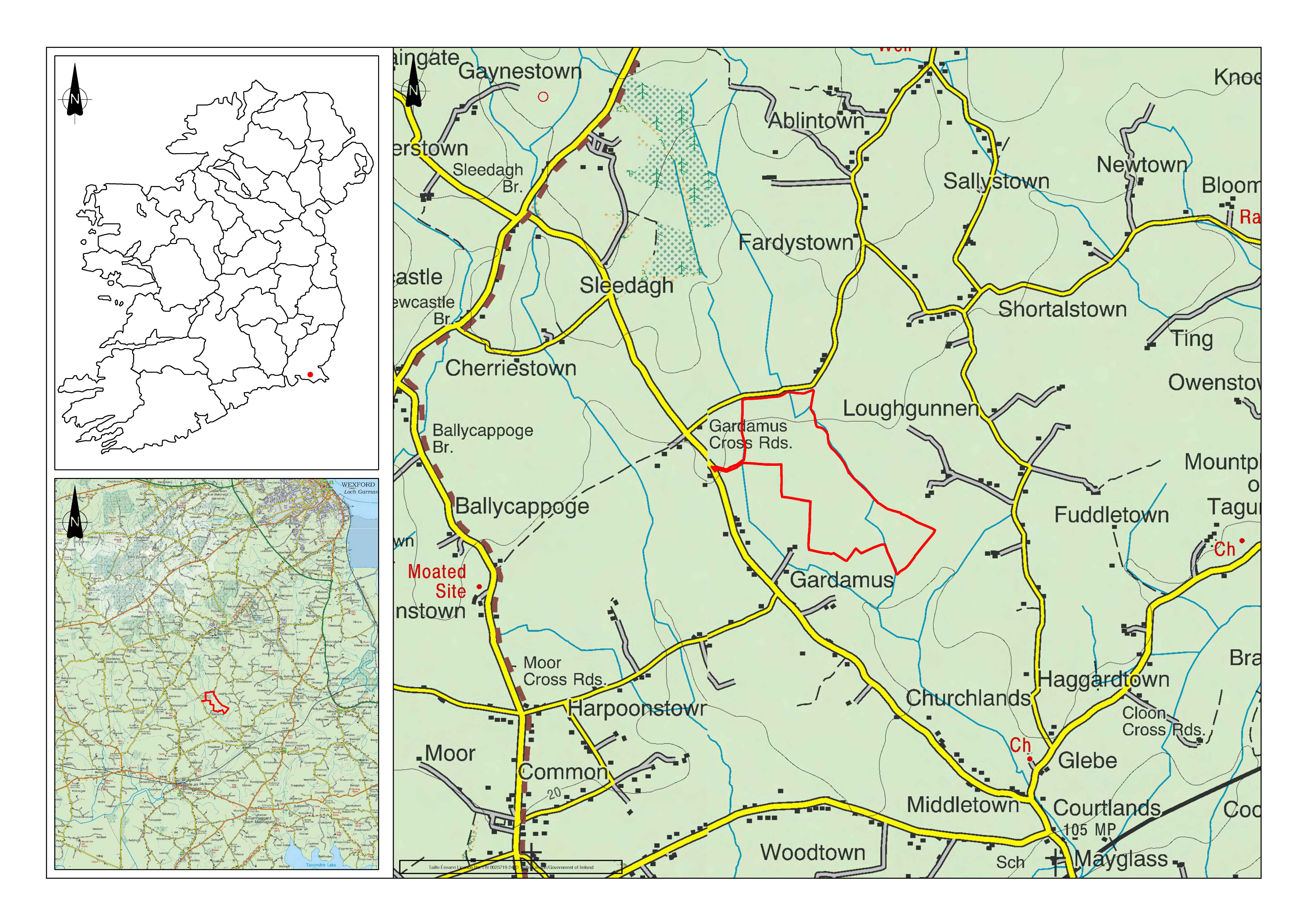 Map view of Mayglass site